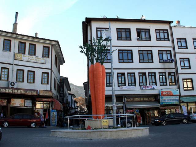 памятник из трёх морковок, город Бейпазары, площади Hanlarö, Турция